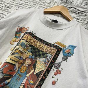 Vintage Single Stitch 90s Mary Engelbreit A Smile is‎ a Curve  Size XL